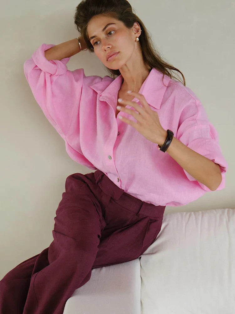 Linnen Blouse Dames – Oversized en Lichtgewicht voor een Tijdloos Stijlstatement