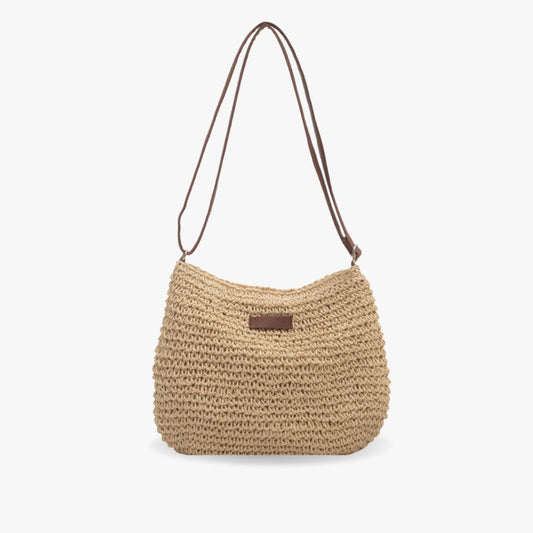 Schoudertas | Beige | Verstelbare riem | Strohtas | Schoudertas