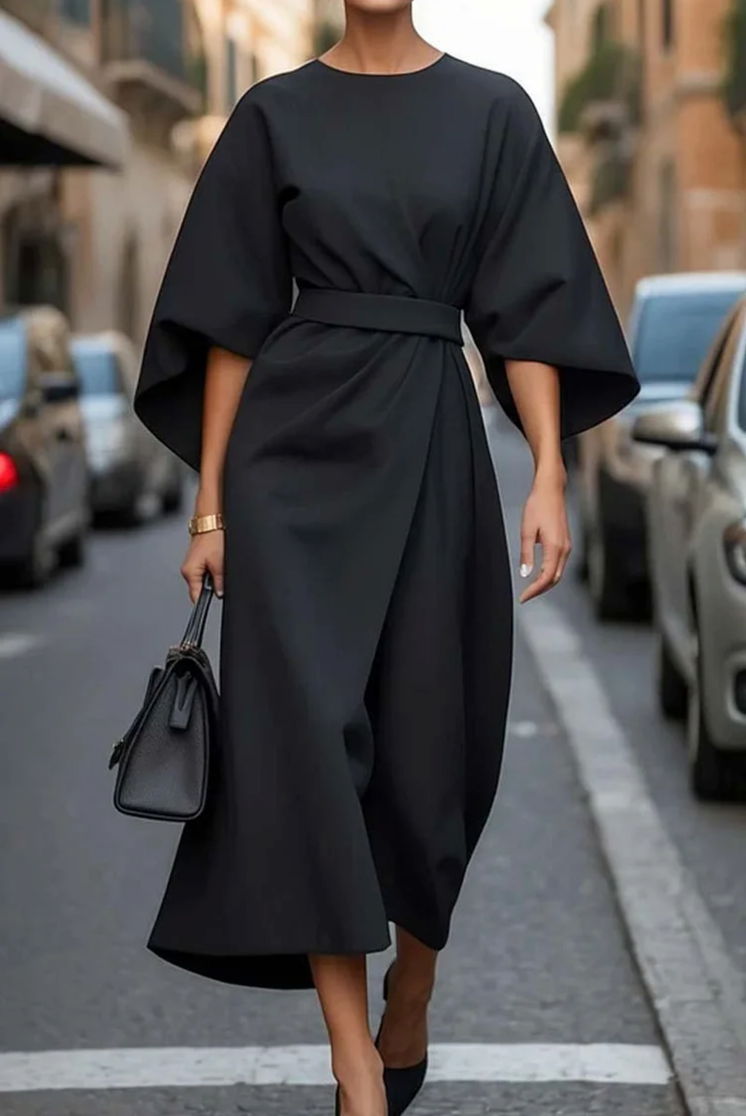 Aafje | Damesjurk met Lantaarnmouwen en Elegante Taille – Perfect voor Speciale Gelegenheden