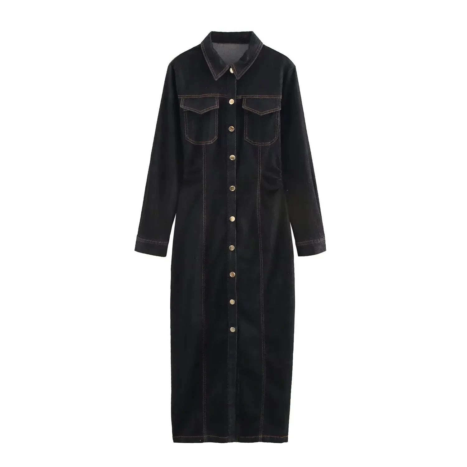 Eveline Denim Dress | Dames Spijkerjurk met Getailleerde Pasvorm en Tijdloos Design