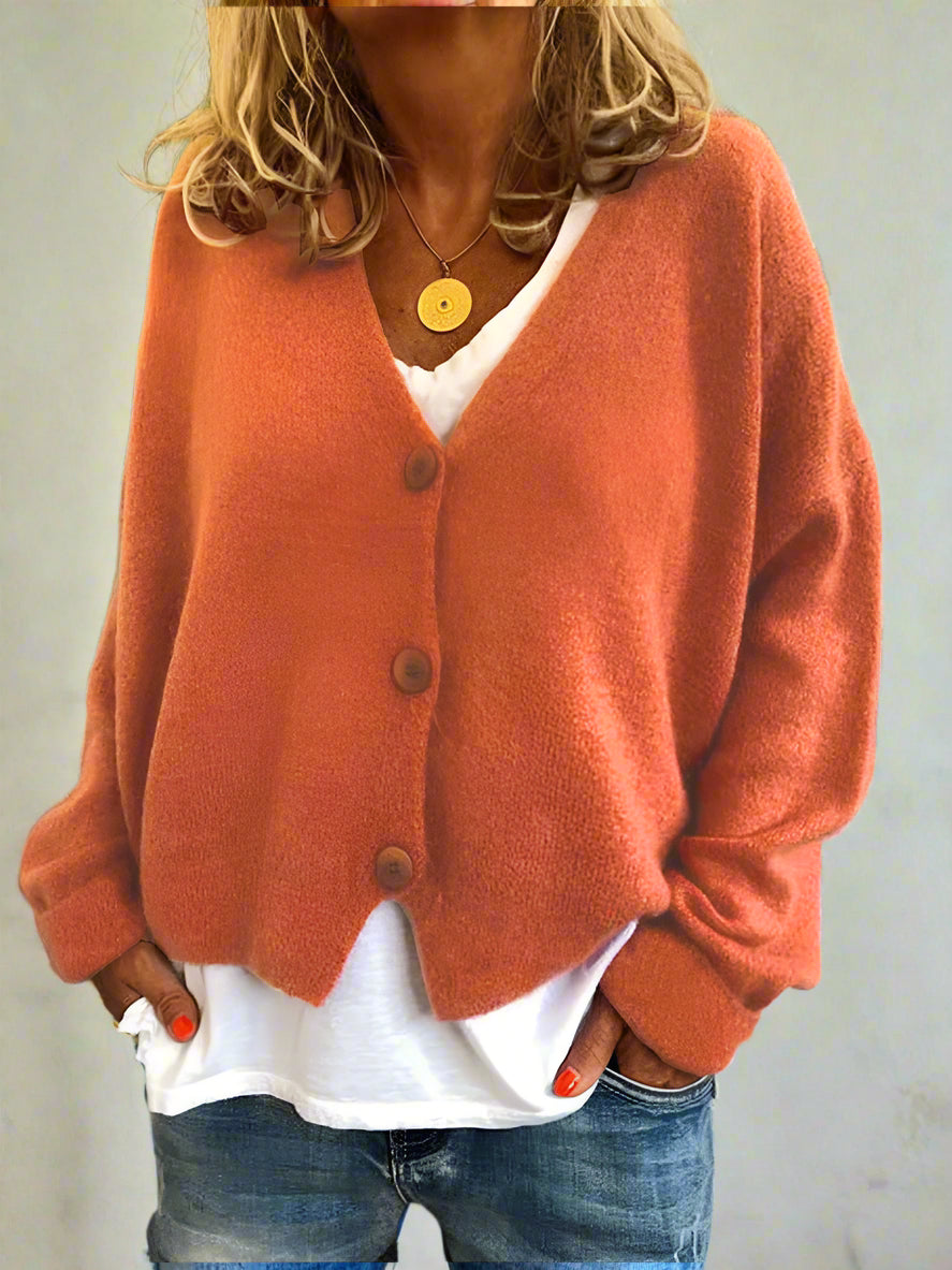 Dames Gebreid Vest – Zachte Katoenmix, Effen Beige, Casual