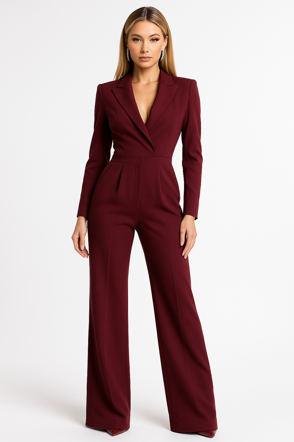 Dames Elegante Wijde Pijpen Jumpsuit – Zwart, V-Hals voor Feestelijke Gelegenheden en Avondkleding