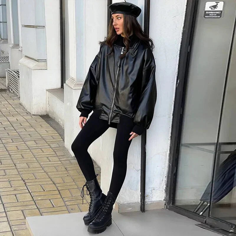 Leren Motorjack | Dames jack met stoere look en comfortabele pasvorm