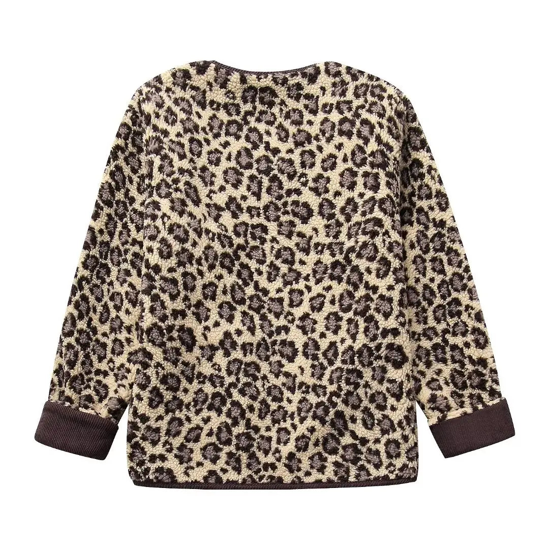 Maya | Leopard fleecejack voor Dames