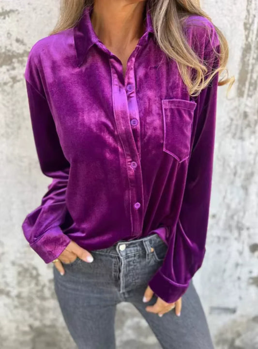 Velvet blouse voor dames