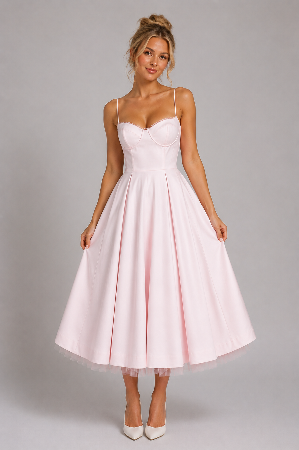 Dames Corsetjurk Midi met Volle Laagjesrok
