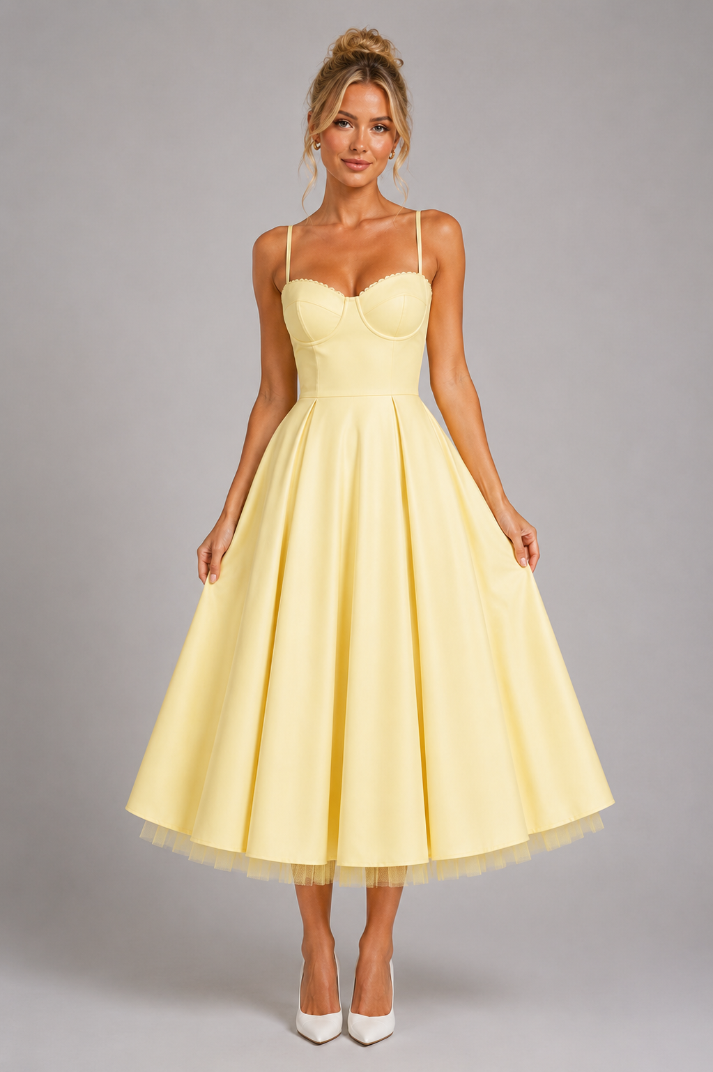Dames Corsetjurk Midi met Volle Laagjesrok