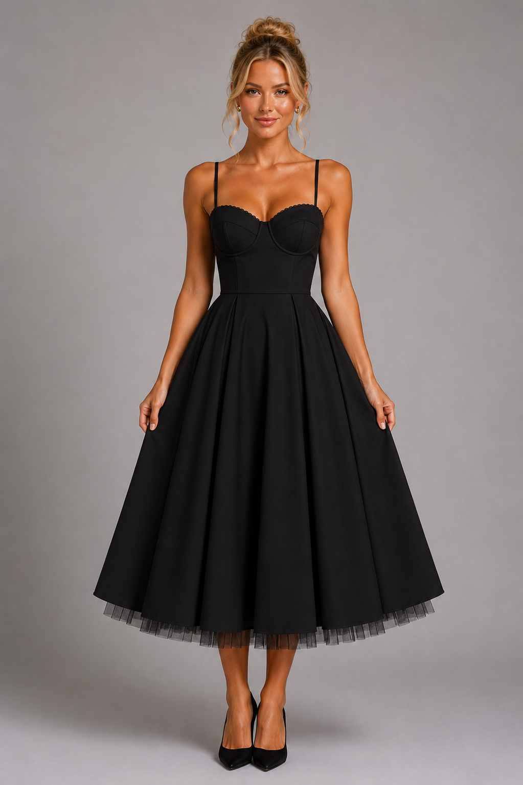 Dames Corsetjurk Midi met Volle Laagjesrok