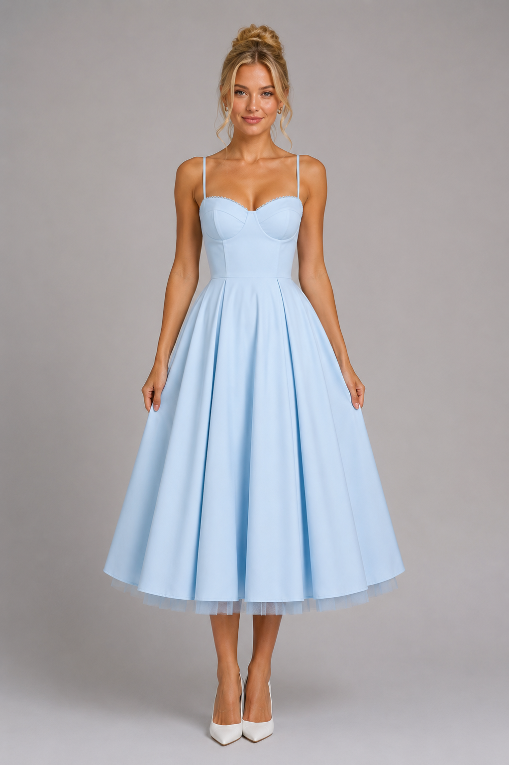 Dames Corsetjurk Midi met Volle Laagjesrok
