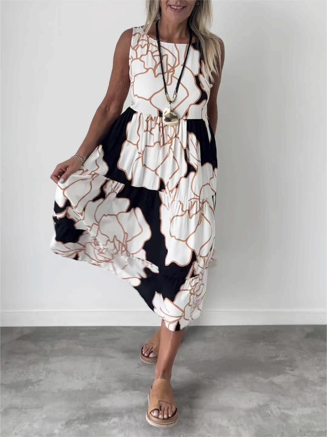 Ineke | Dames off‑shoulder jurk met print – casual chic look