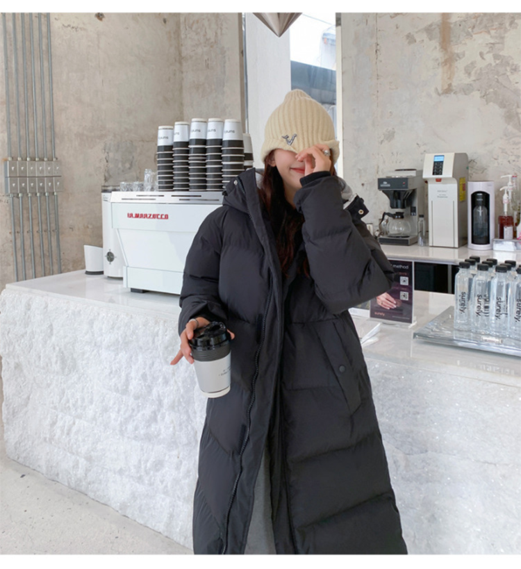 Dames Lange Winterdichte Puffer Parka Winterjas