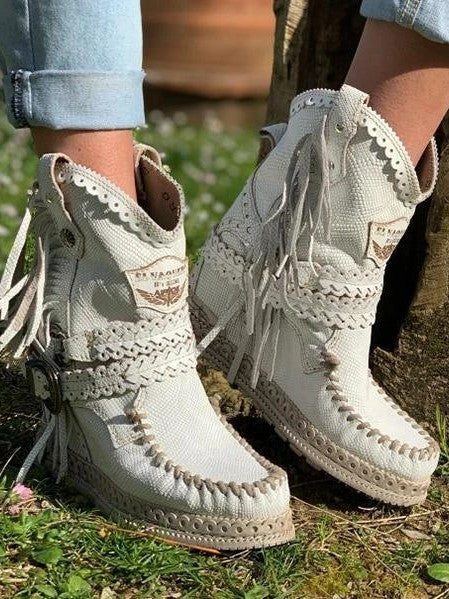 Boho westernlaarzen met franjes