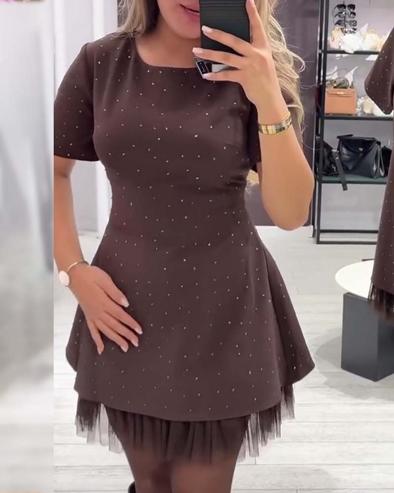 Feestjurk voor dames - Patchwork, casual voor avondkleding