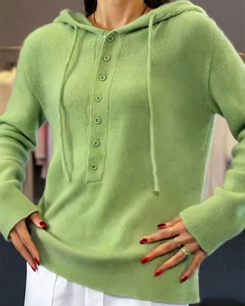 Groene Basic Trui | Damestrui met Lange Mouwen in Effen Kleur