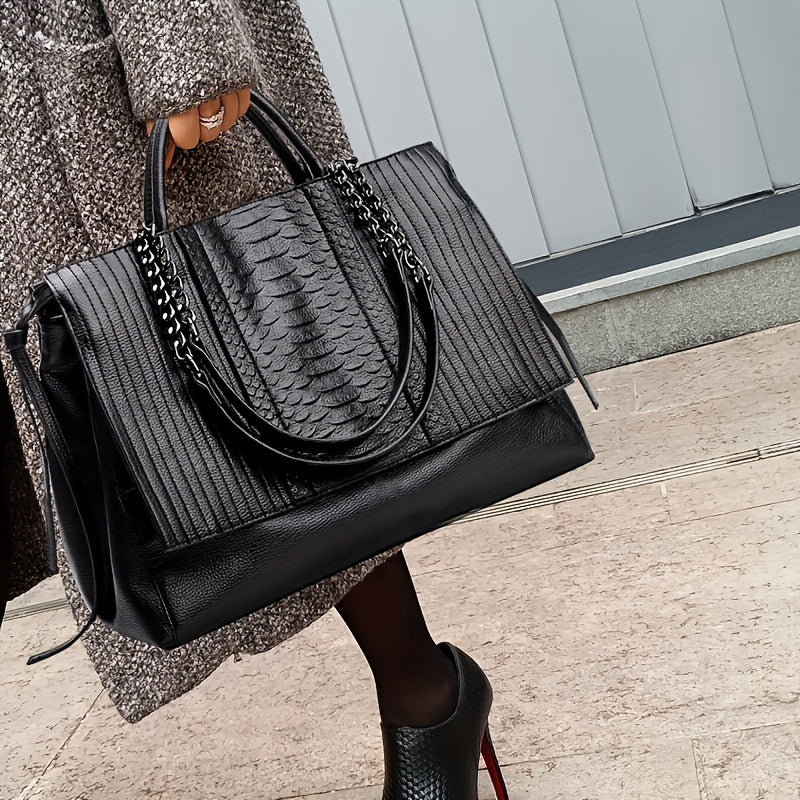 Aiko - Chique All Season Ruime Zwarte Schouder & Laptoptas voor Vrouwen