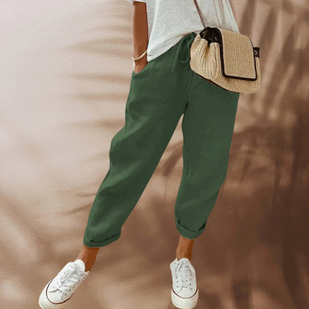 Aprilyn - Casual en stijlvolle linnen Broek