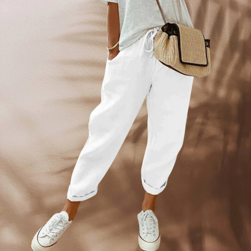Aprilyn - Casual en stijlvolle linnen Broek