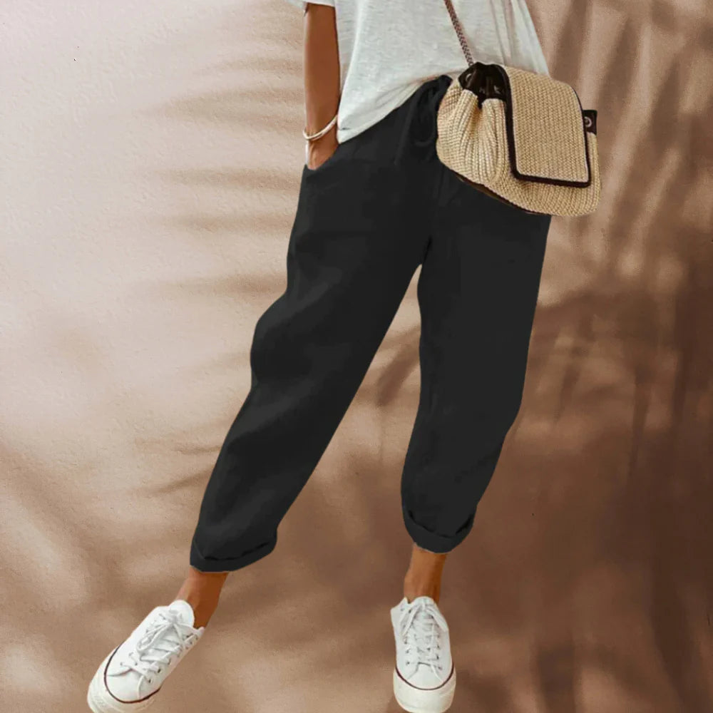 Aprilyn - Casual en stijlvolle linnen Broek
