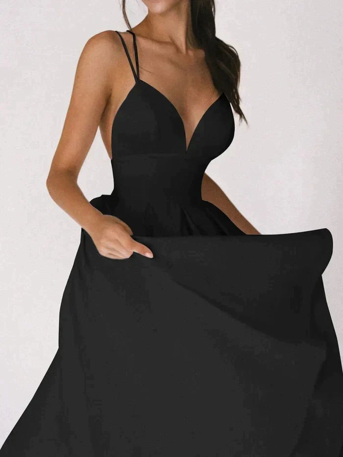 Imke | Dames midikleed met sexy kruisrug – elegant en verleidelijk design
