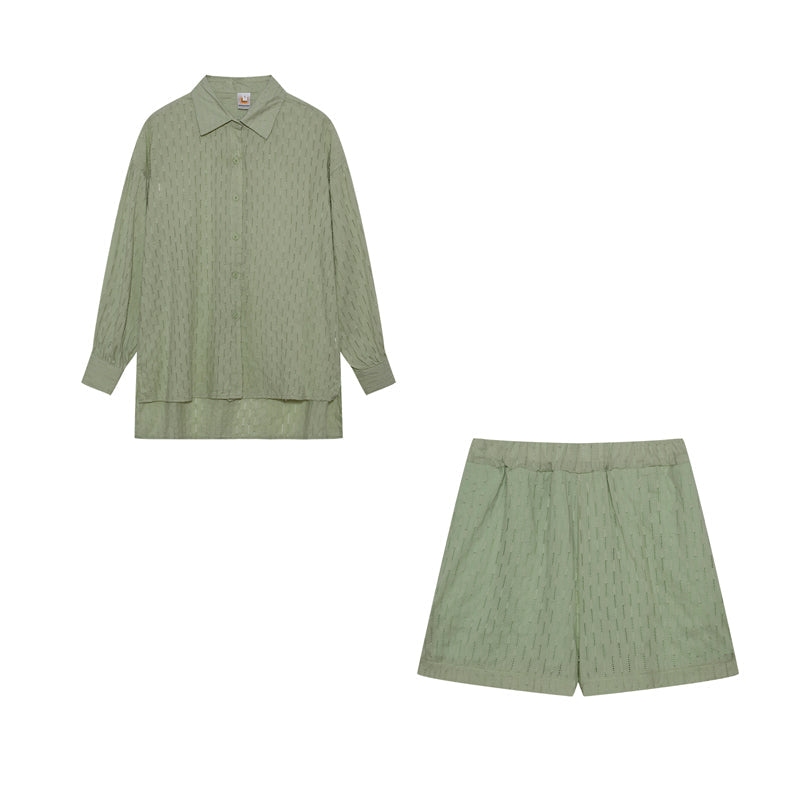 Amila - Dames set met losvallende blouse en luchtige short