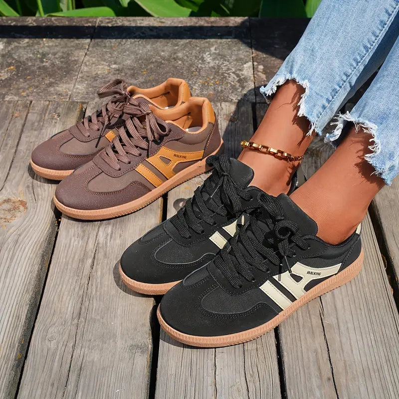 Casual sneakers dames | Comfortabele veterschoenen met flexibele zool
