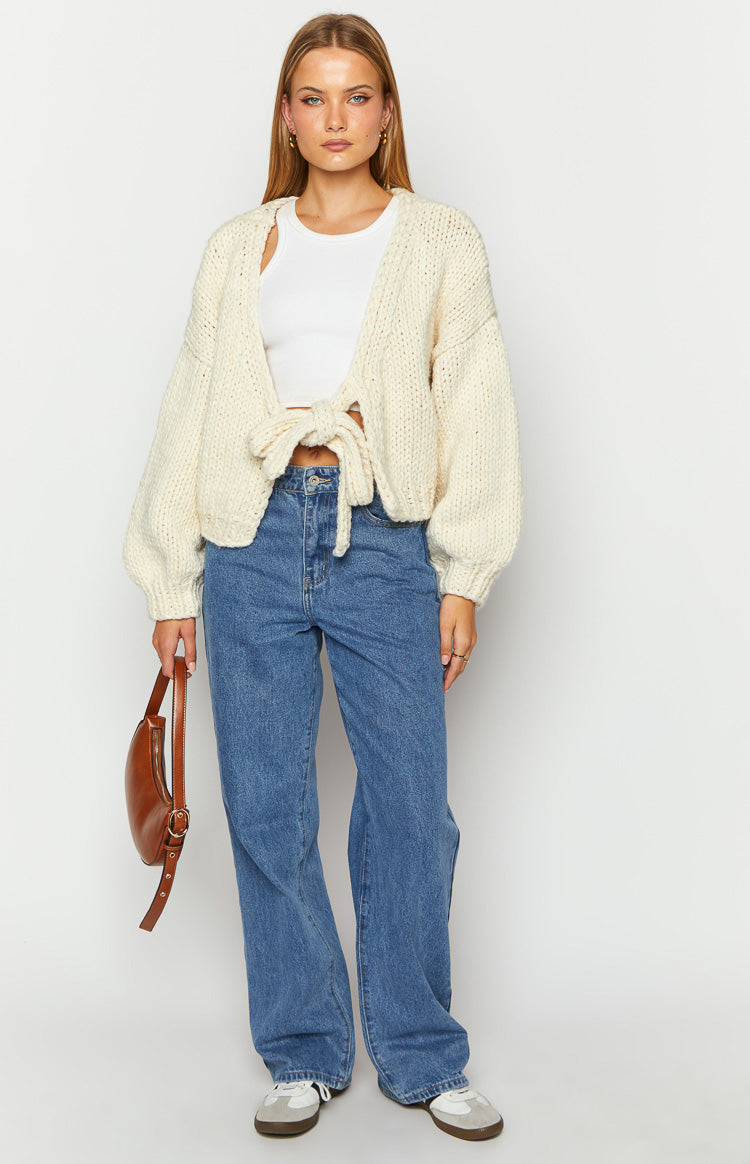 Celeste Cardigan Knit | Dames gebreid vest met striksluiting en luxe breisteek