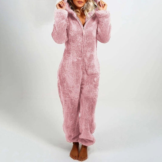 Bea - Stijlvolle Lange Fleece Onesie met Capuchon