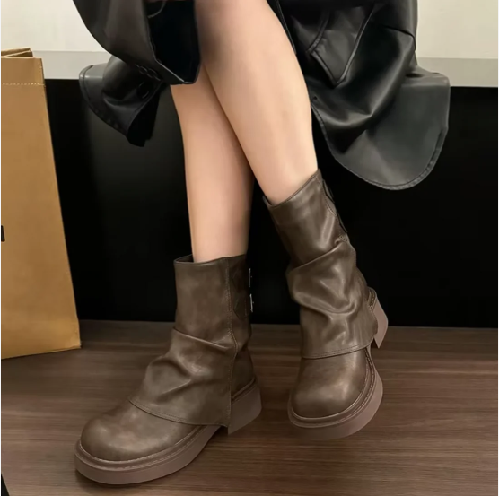 Bianca - Vintage Leren Slip-On Laarzen