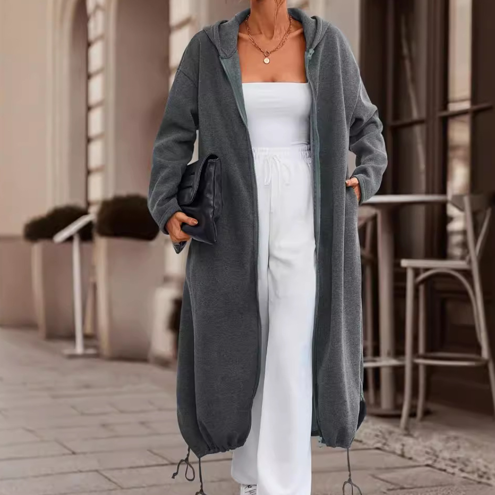 Hoodie vest dames | Comfortabele outerwear met lange mouwen en tijdloos design