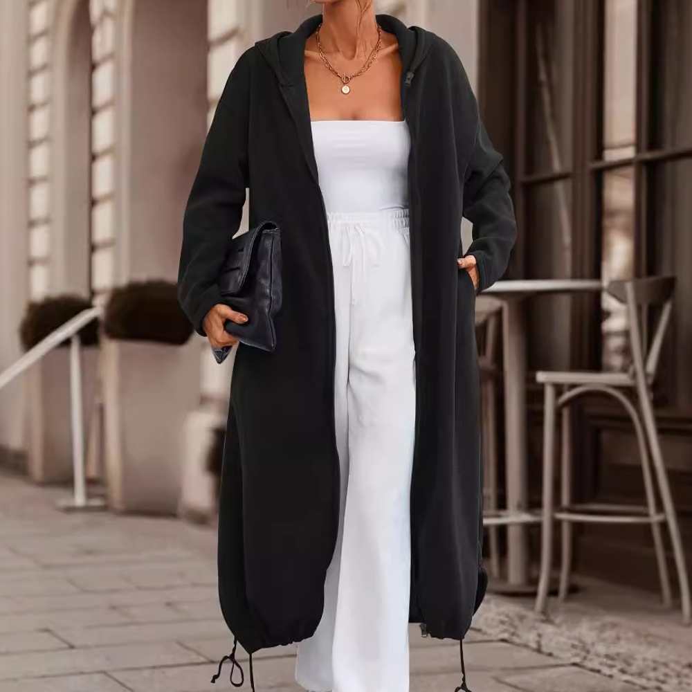 Hoodie vest dames | Comfortabele outerwear met lange mouwen en tijdloos design