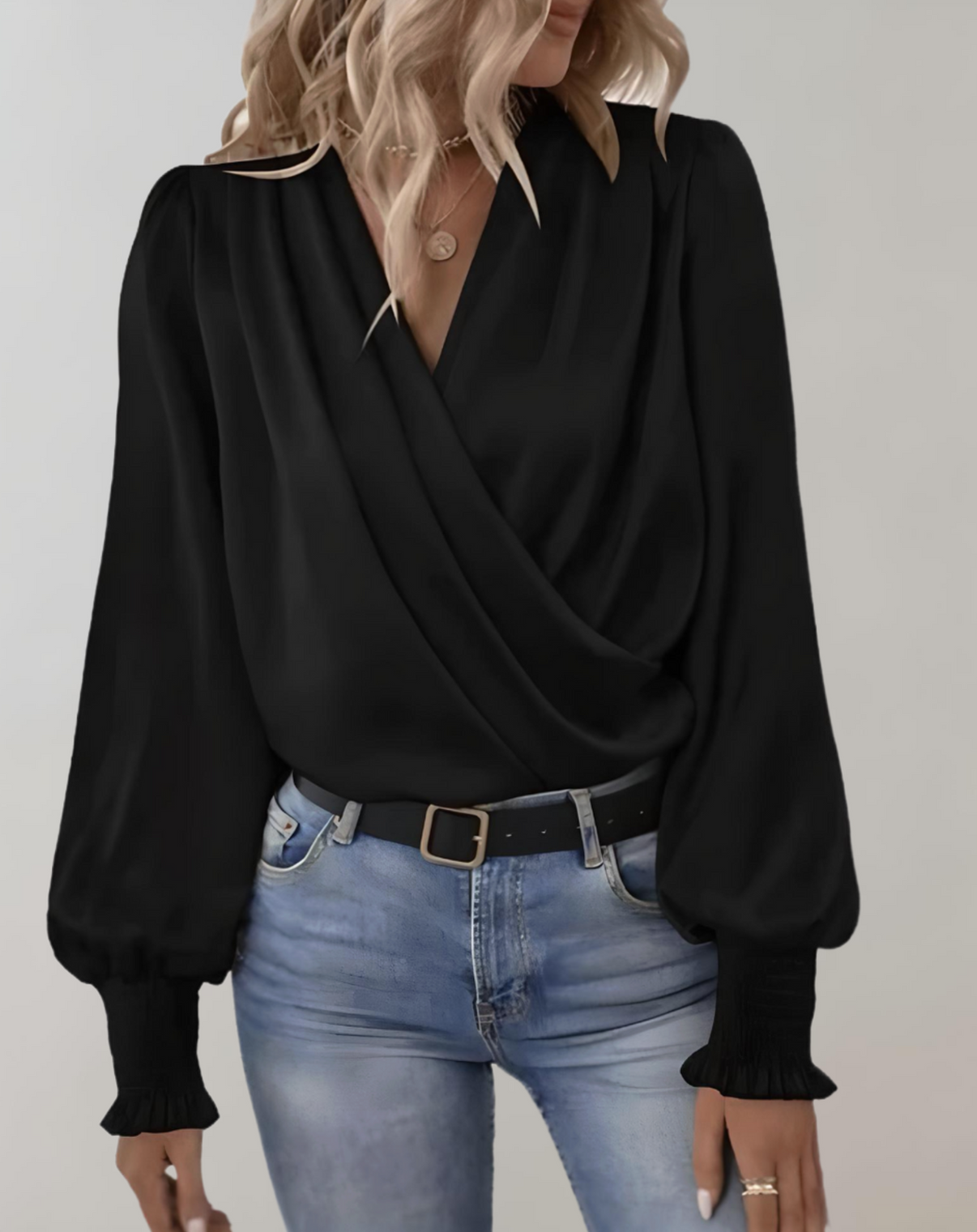Brittany - Chique Lente V-Hals Lange Mouwen Blouse voor Vrouwen
