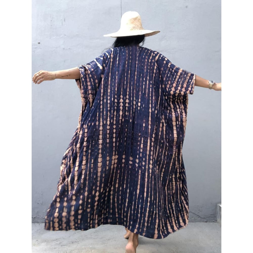 Tie-Dye Kimono Jurk | Dames strand cover-up van rayon met luchtige pasvorm