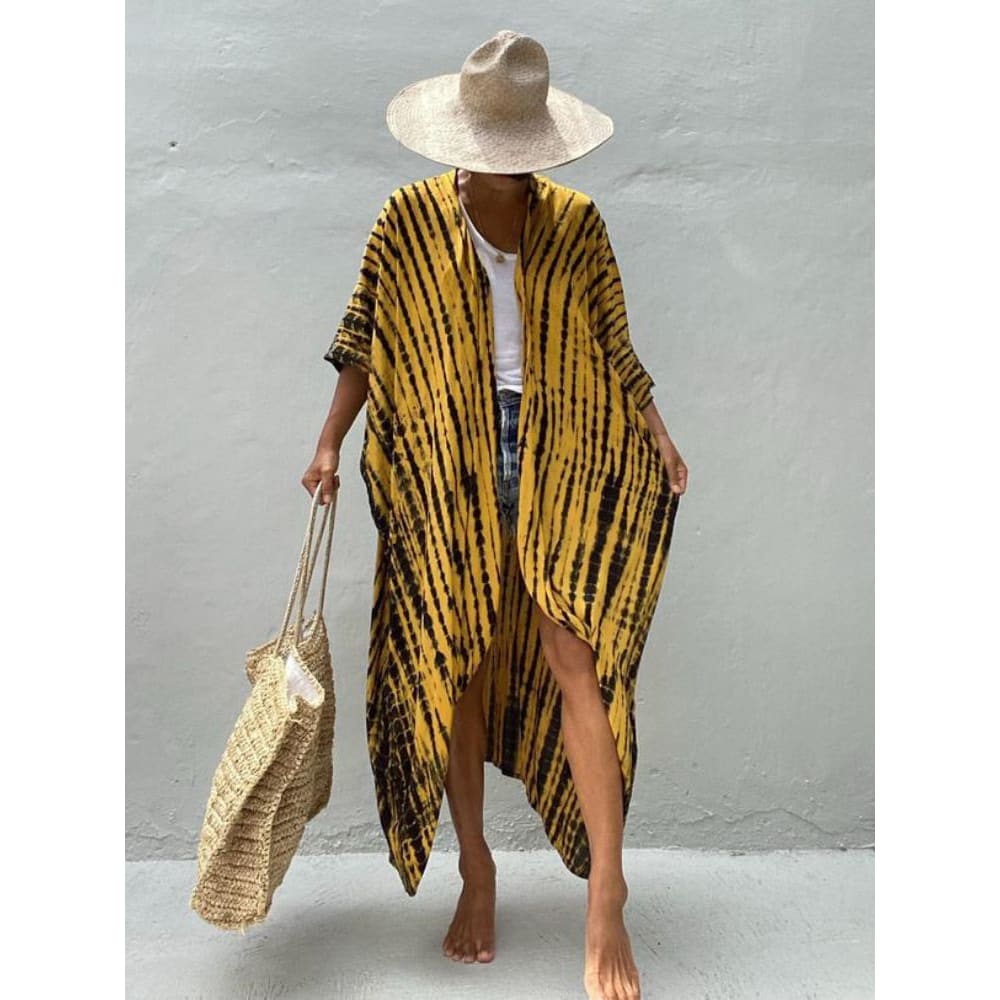 Tie-Dye Kimono Jurk | Dames strand cover-up van rayon met luchtige pasvorm