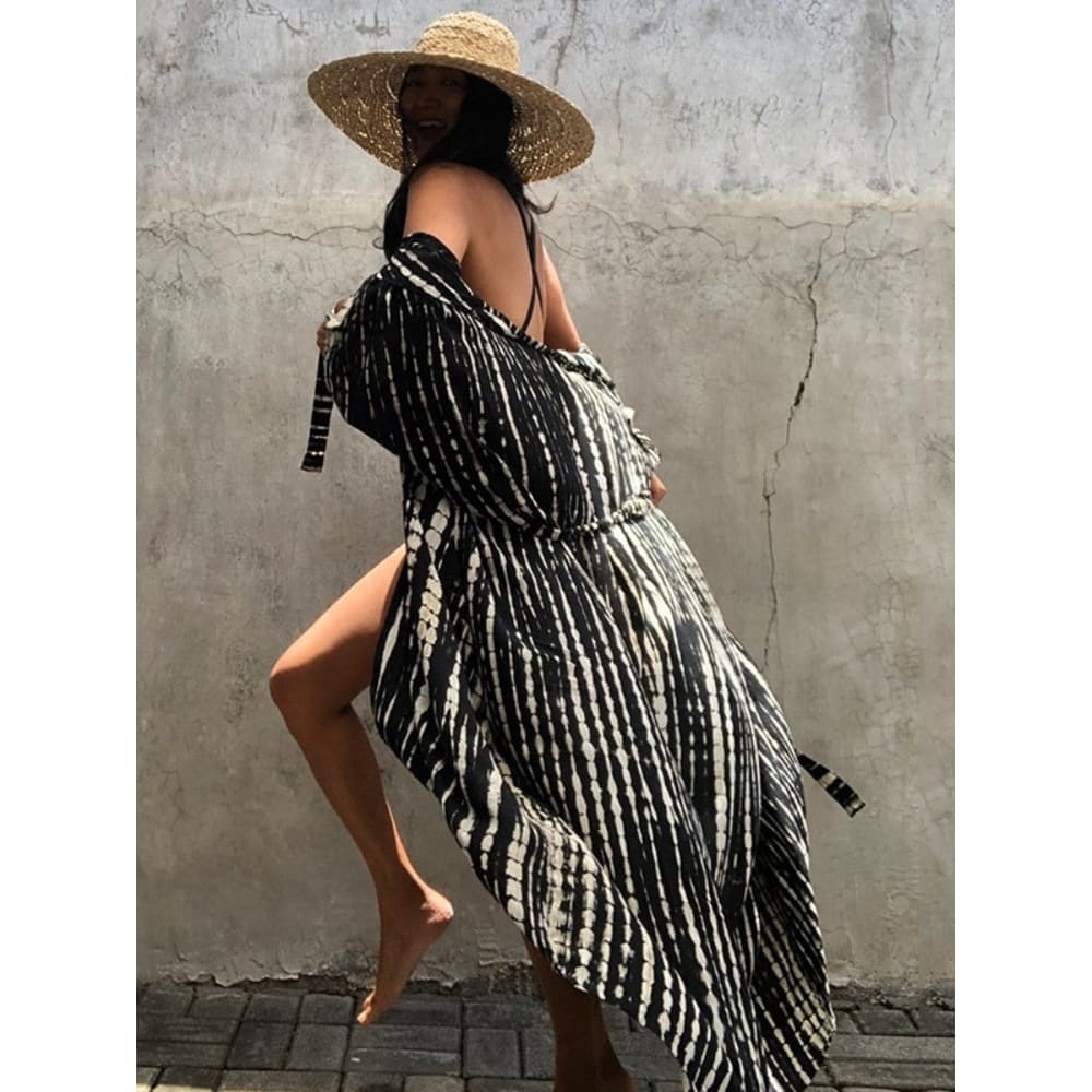 Tie-Dye Kimono Jurk | Dames strand cover-up van rayon met luchtige pasvorm