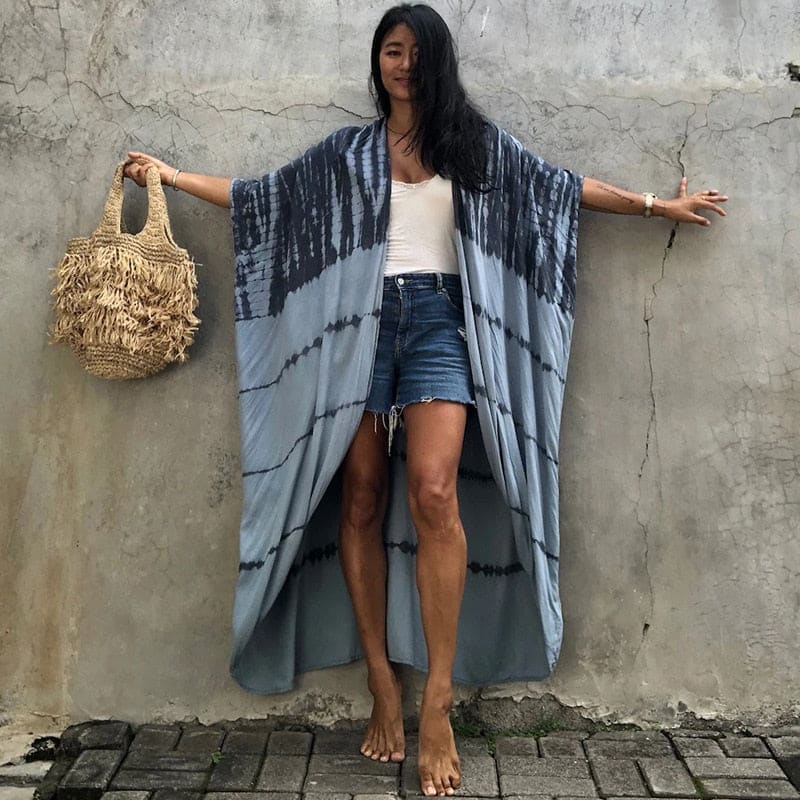Tie-Dye Kimono Jurk | Dames strand cover-up van rayon met luchtige pasvorm