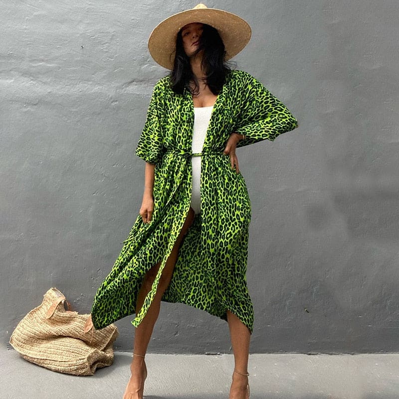 Tie-Dye Kimono Jurk | Dames strand cover-up van rayon met luchtige pasvorm