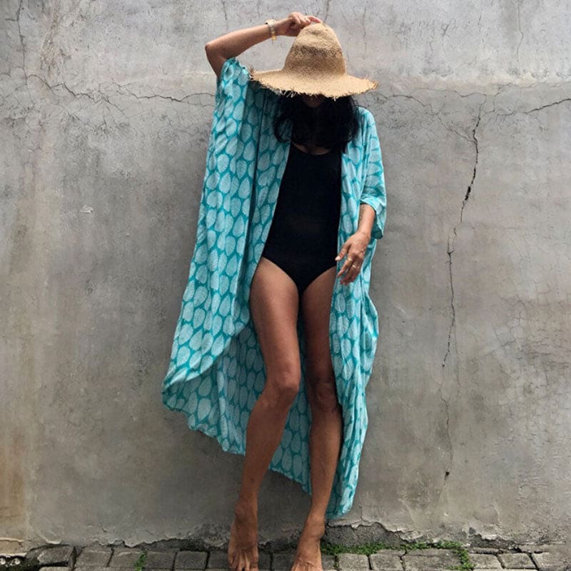 Tie-Dye Kimono Jurk | Dames strand cover-up van rayon met luchtige pasvorm