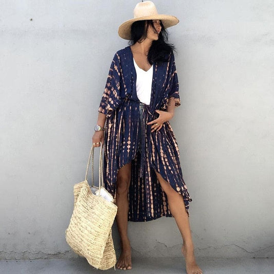 Tie-Dye Kimono Jurk voor Dames – Strand Cover-Up