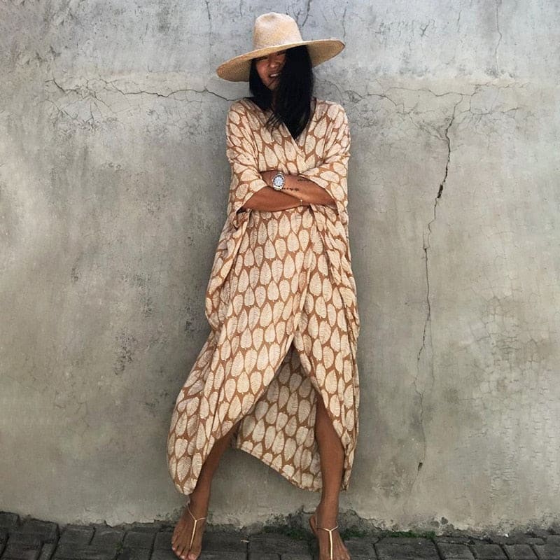 Tie-Dye Kimono Jurk | Dames strand cover-up van rayon met luchtige pasvorm