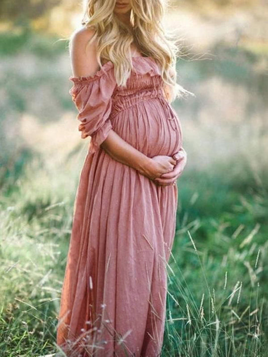 Anne-elise | Off-Shoulder Maxi Zwangerschapsjurk
