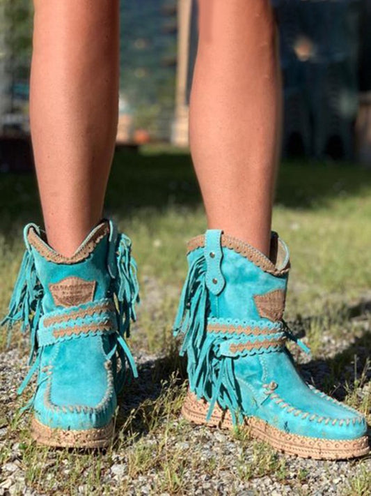 Boho westernlaarzen met franjes
