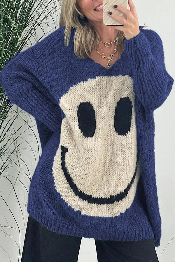 Candice - Gebreide smiley trui