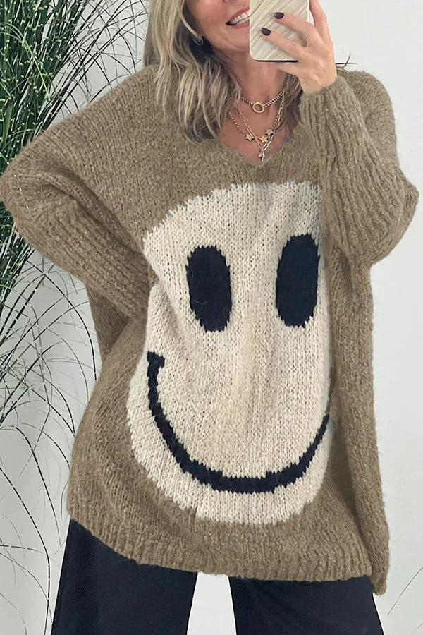 Candice - Gebreide smiley trui