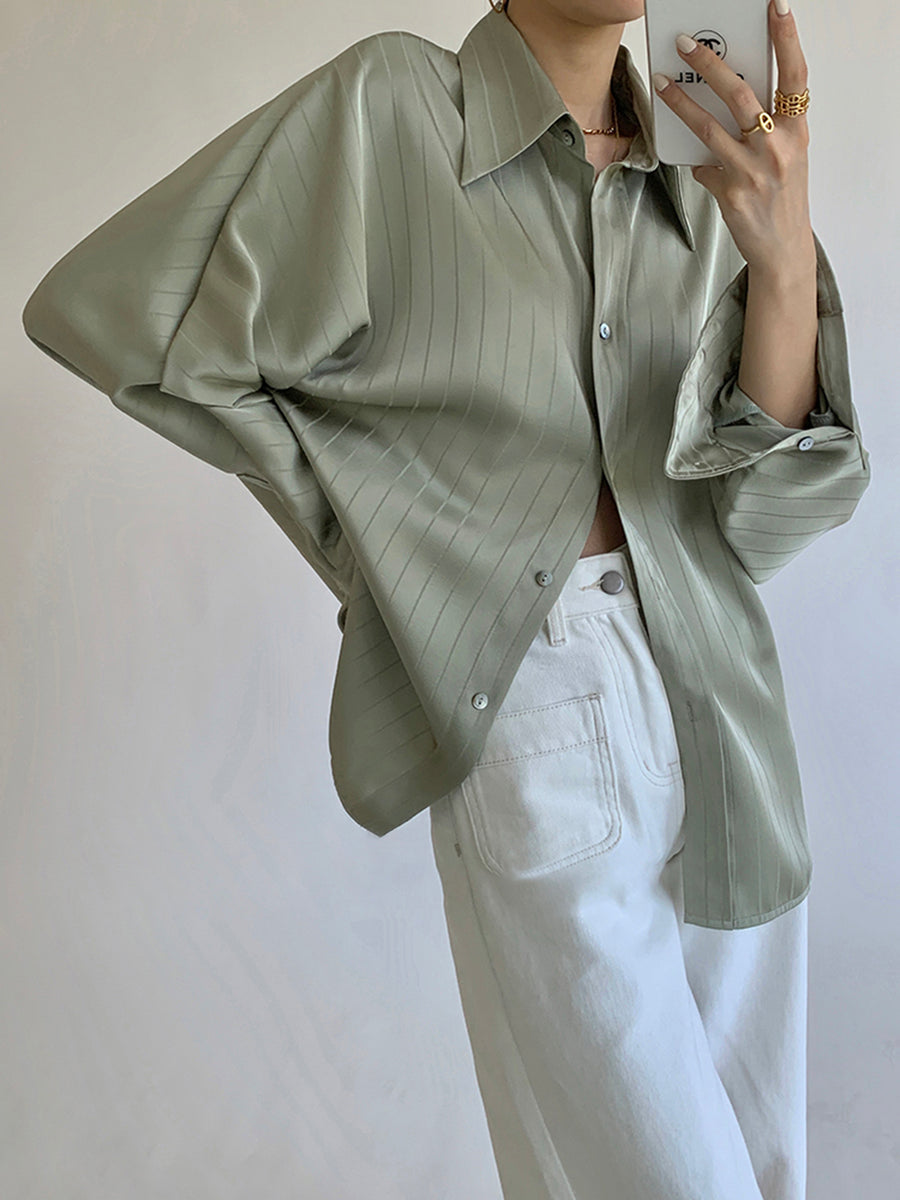 Christel - Oversized Overhemd met Kraag en Knoopjes