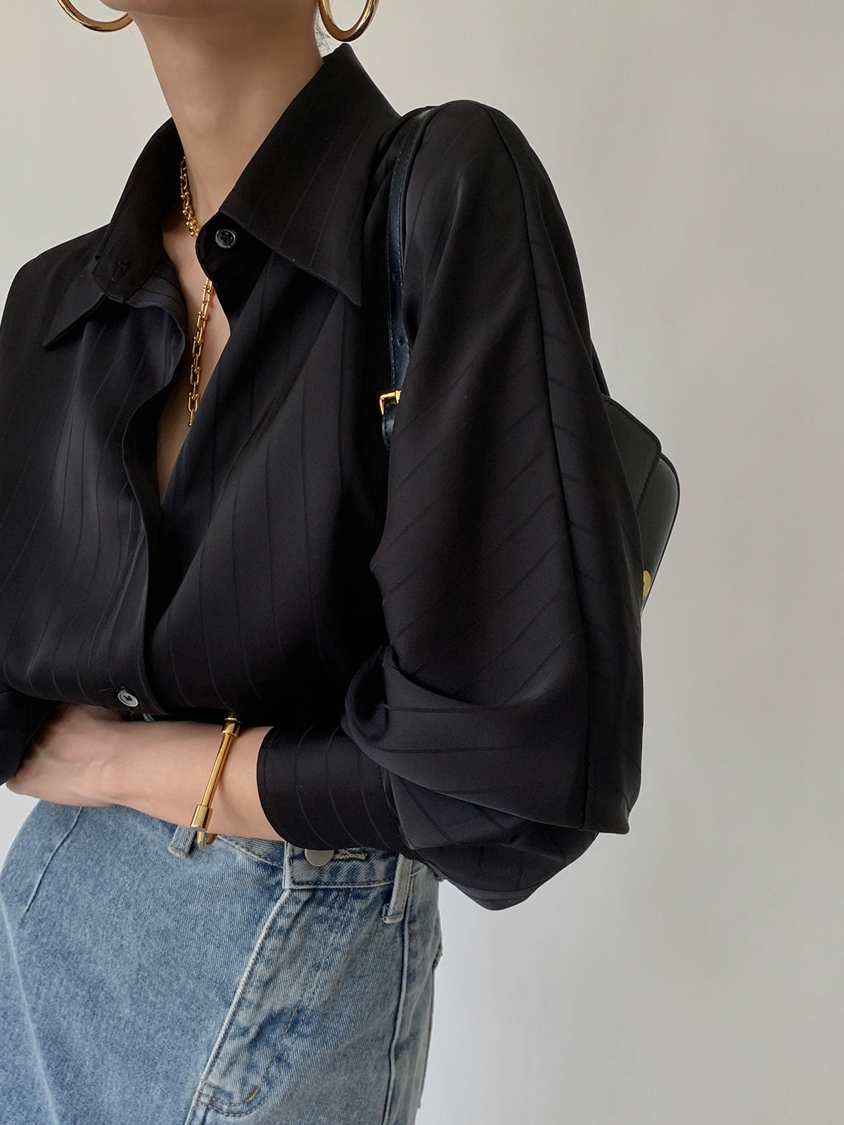 Christel - Oversized Overhemd met Kraag en Knoopjes