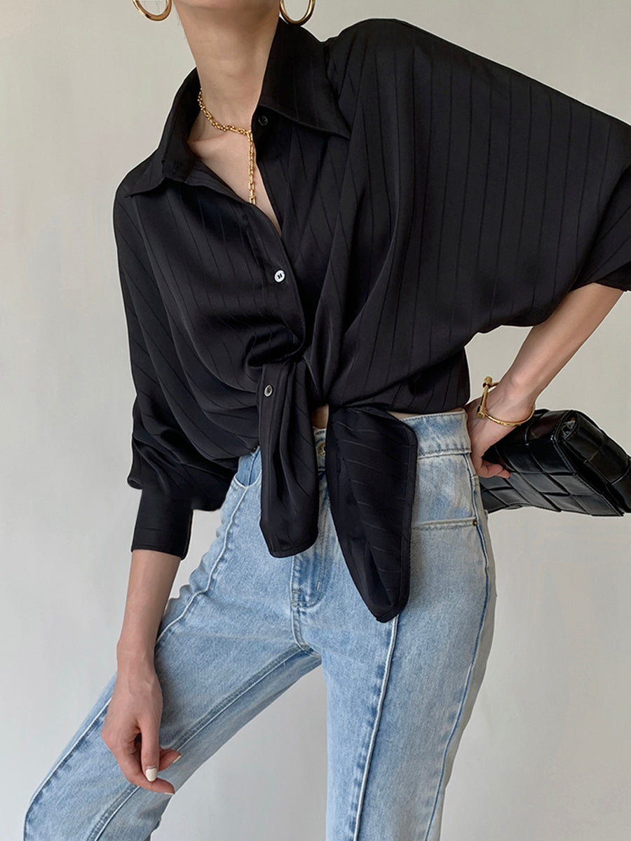 Christel - Oversized Overhemd met Kraag en Knoopjes