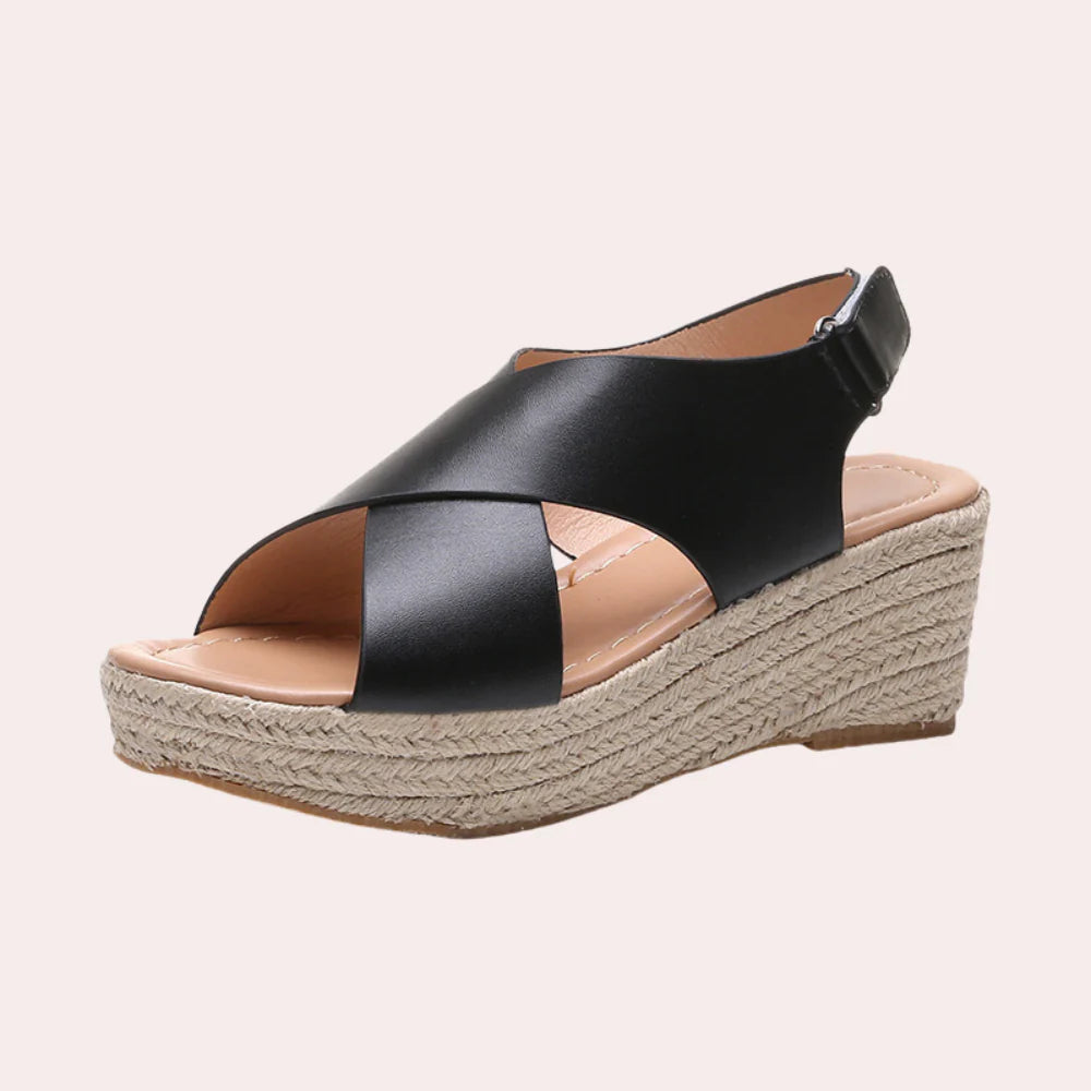 comfortabele sleehak sandalen