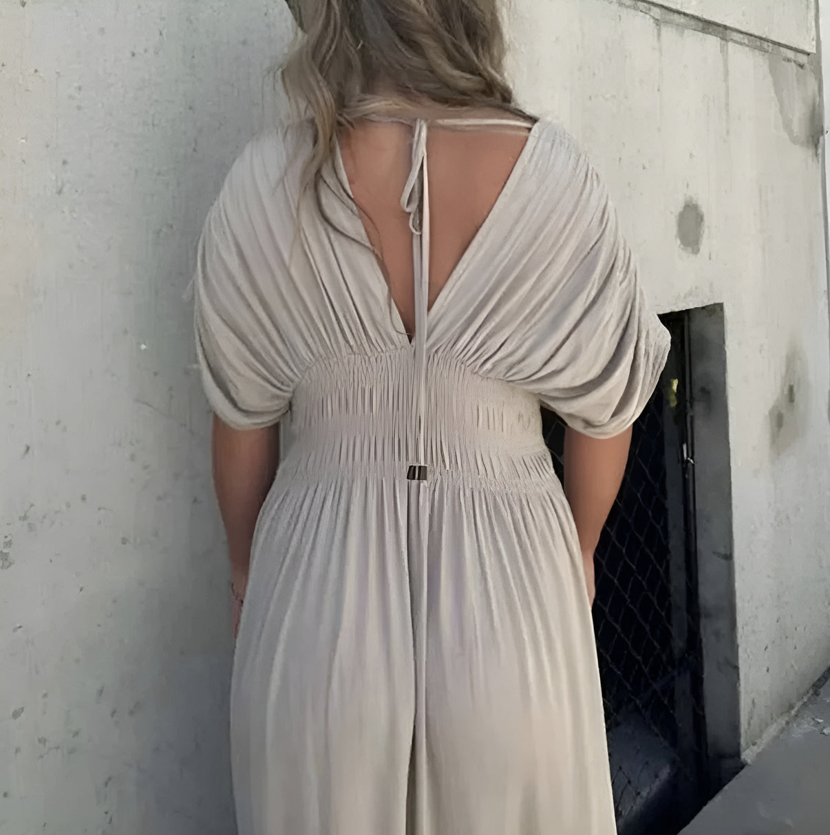 Coral - V-neck Maxi dress