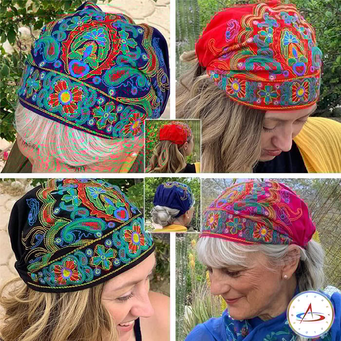 Dames Handgeborduurde Bandana – Geschikt voor Casual Gebruik, Ideaal voor Lente en Zomer