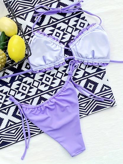 Leonella - Geplooid verstelbaar bikini setje voor dames | Perfect voor de zome